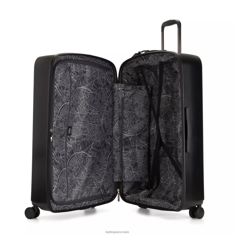 Kipling czarny noir dla obu płci ciekawość duży czterokołowy bagaż na kółkach PXR6L524