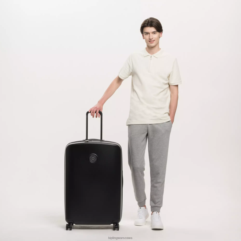 Kipling czarny noir dla obu płci ciekawość duży czterokołowy bagaż na kółkach PXR6L524