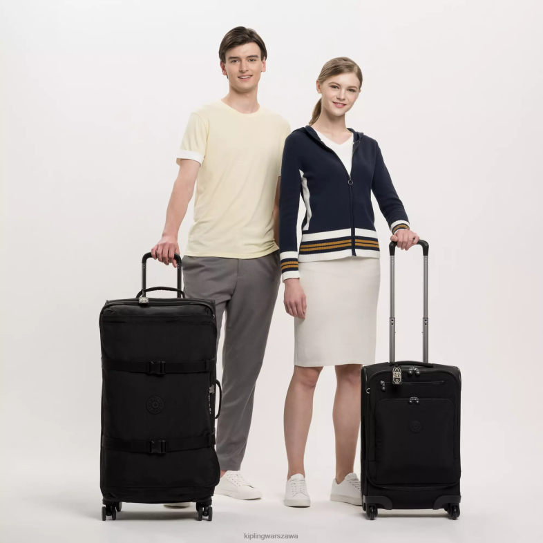 Kipling czarny noir dla obu płci spontaniczny duży toczący się bagaż PXR6L518