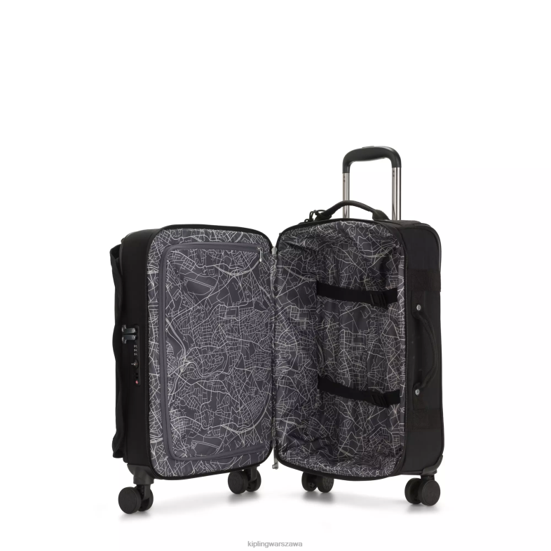 Kipling czarny noir dla obu płci spontaniczny mały toczący się bagaż PXR6L504