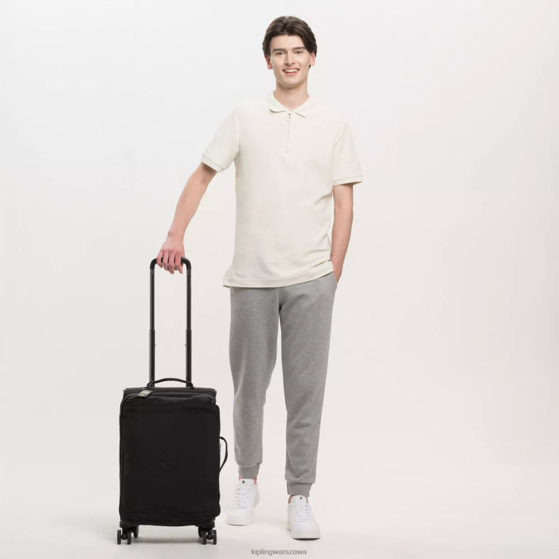 Kipling czarny noir dla obu płci spontaniczny mały toczący się bagaż PXR6L504