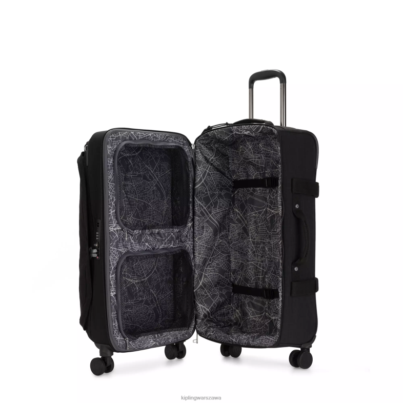 Kipling czarny noir dla obu płci spontaniczny średni toczący się bagaż PXR6L516
