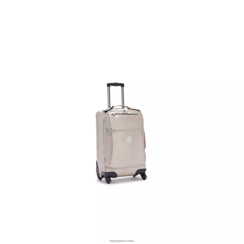 Kipling metaliczny blask dla obu płci darceymały metalowy bagaż podręczny na kółkach PXR6L514