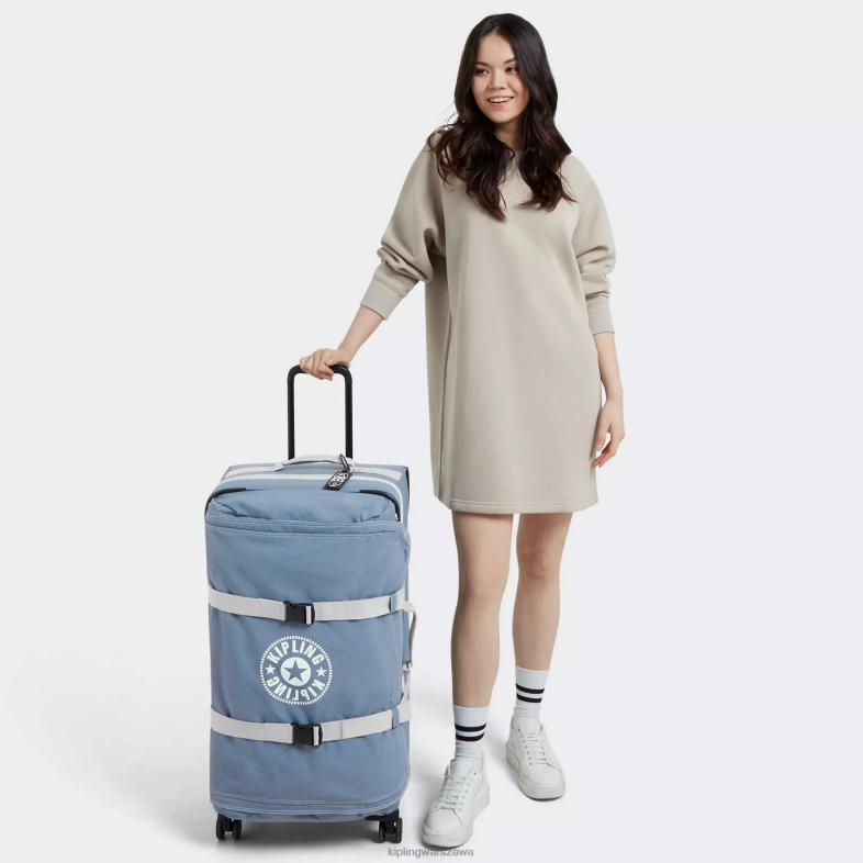 Kipling pędzel niebieski c dla obu płci spontaniczny duży toczący się bagaż PXR6L521