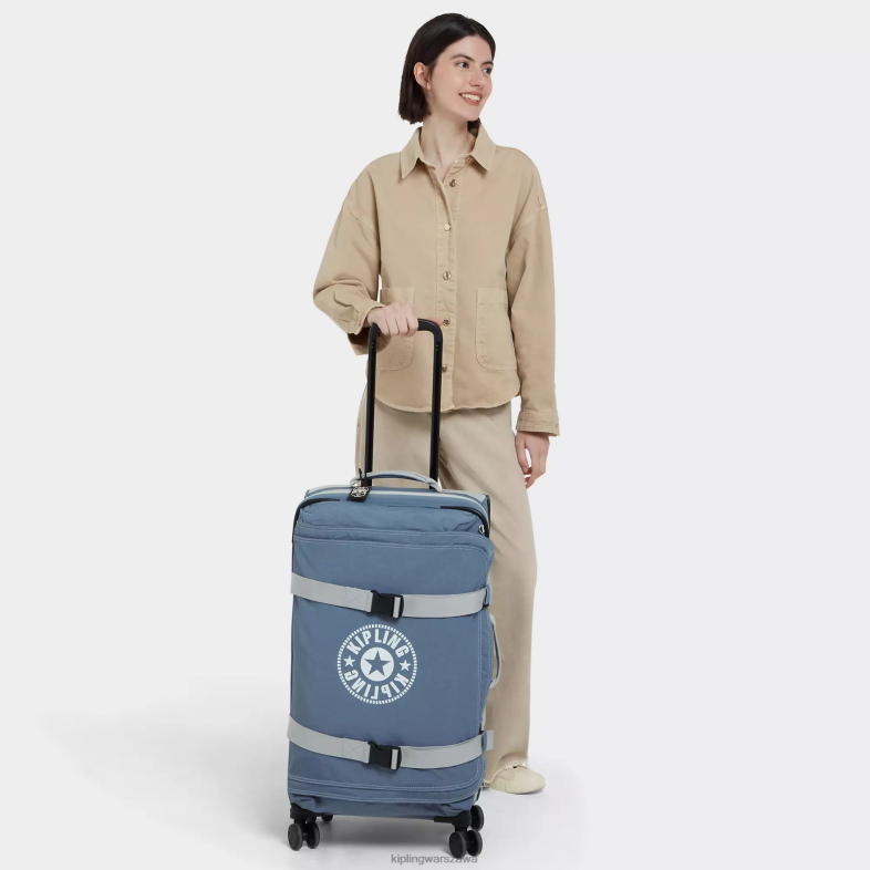 Kipling pędzel niebieski c dla obu płci spontaniczny średni toczący się bagaż PXR6L517