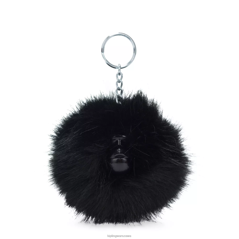 Kipling prawdziwa czerń dla obu płci breloczek małpka z pomponem PXR6L730