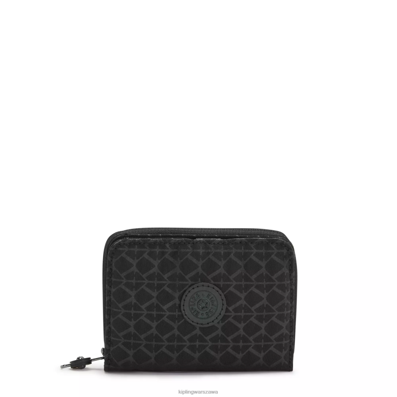 Kipling czarny dla obu płci mały portfel z nadrukiem miłości PXR6L555