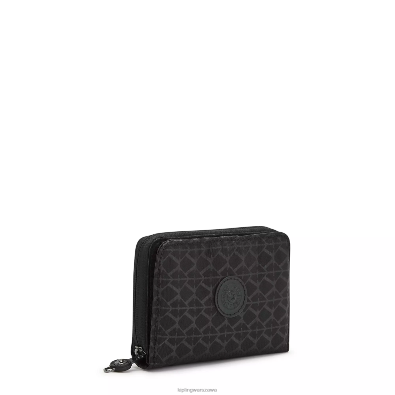 Kipling czarny dla obu płci mały portfel z nadrukiem miłości PXR6L555