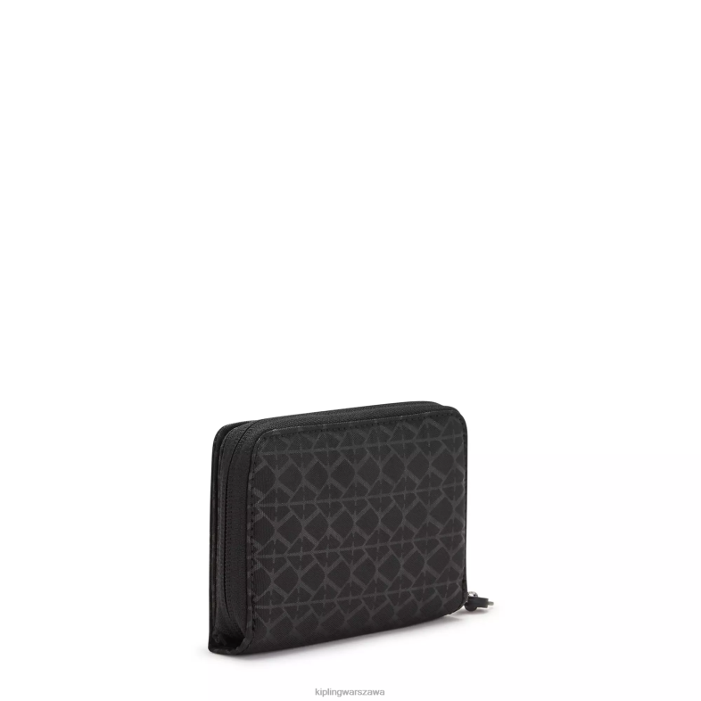 Kipling czarny dla obu płci mały portfel z nadrukiem miłości PXR6L555