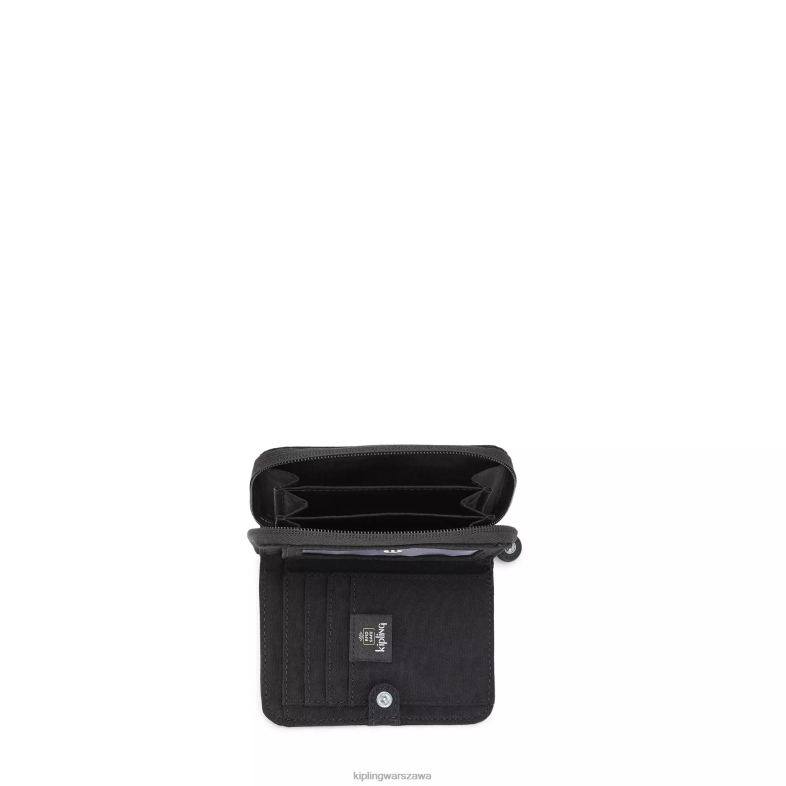 Kipling czarny noir dla obu płci pieniądze kochamały portfel PXR6L299