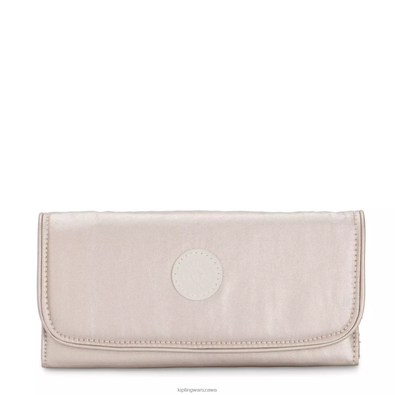 Kipling metaliczny blask dla obu płci portfel na zatrzaski landmetallic PXR6L550