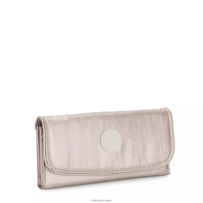 Kipling metaliczny blask dla obu płci portfel na zatrzaski landmetallic PXR6L550
