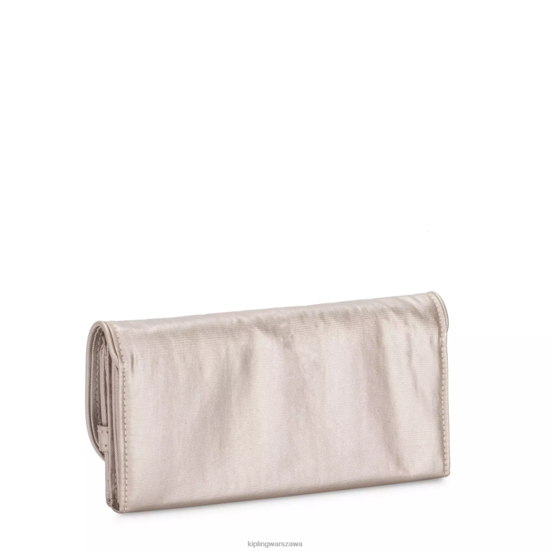 Kipling metaliczny blask dla obu płci portfel na zatrzaski landmetallic PXR6L550