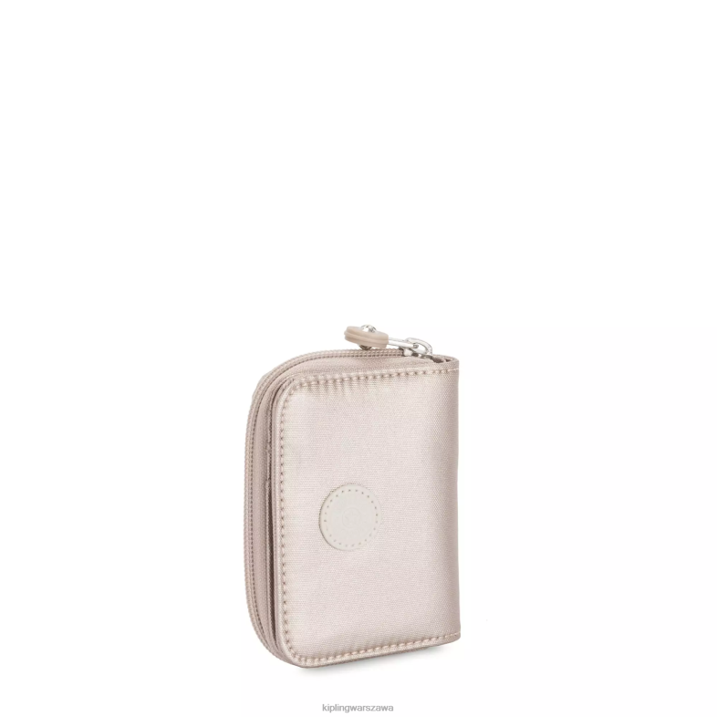 Kipling metaliczny blask dla obu płci topmetaliczny portfel PXR6L567
