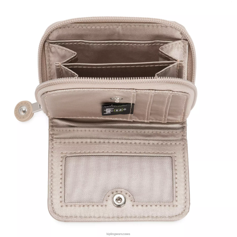 Kipling metaliczny blask dla obu płci topmetaliczny portfel PXR6L567