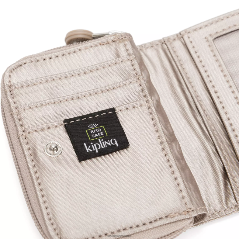 Kipling metaliczny blask dla obu płci topmetaliczny portfel PXR6L567