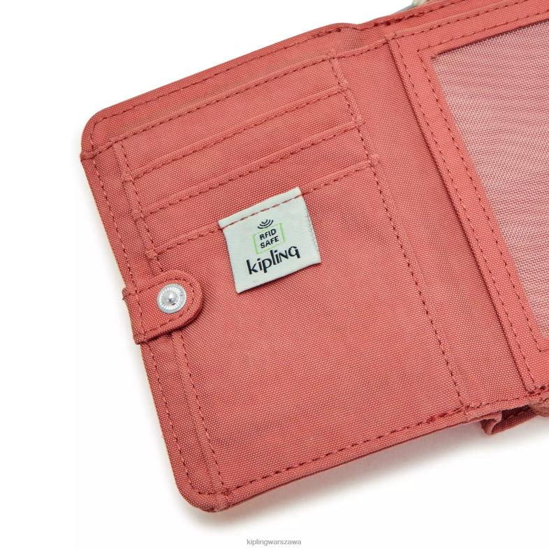 Kipling vintage różowy dla obu płci pieniądze kochamały portfel PXR6L297