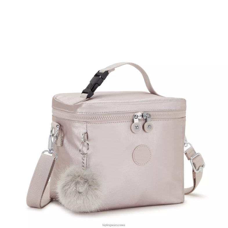 Kipling metaliczna róża dla obu płci grahammetaliczna torba na lunch PXR6L649