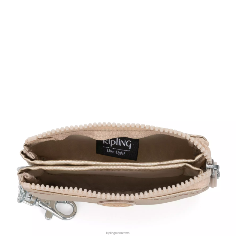Kipling gwiaździsty złoty metalik dla obu płci kreatywny minipouch metaliczny brelok PXR6L610