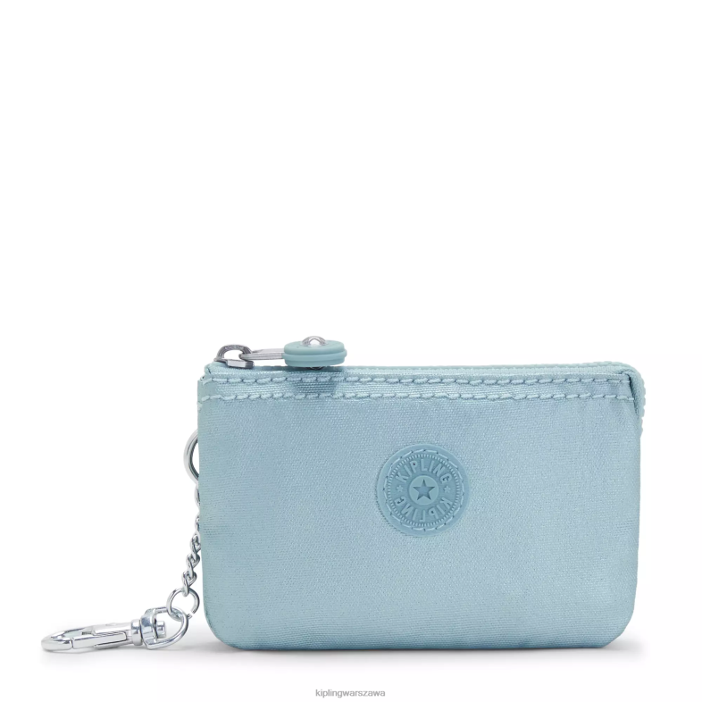 Kipling perłowy turkusowy metalik dla obu płci kreatywny minipouch metaliczny brelok PXR6L608