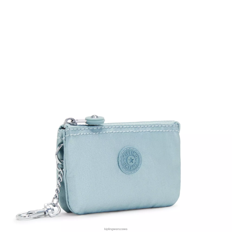Kipling perłowy turkusowy metalik dla obu płci kreatywny minipouch metaliczny brelok PXR6L608