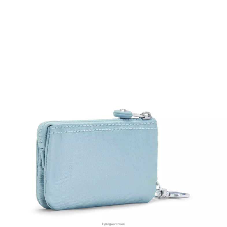 Kipling perłowy turkusowy metalik dla obu płci kreatywny minipouch metaliczny brelok PXR6L608