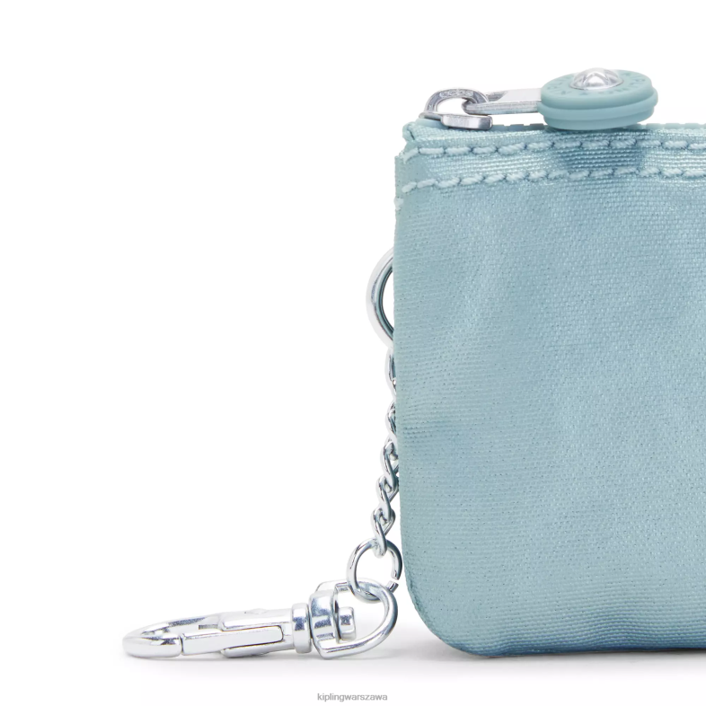 Kipling perłowy turkusowy metalik dla obu płci kreatywny minipouch metaliczny brelok PXR6L608