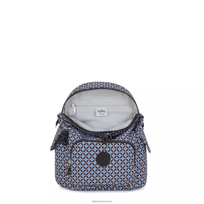 Kipling czarniawa dachówka dla obu płci plecak miejski z minidrukiem PXR6L498