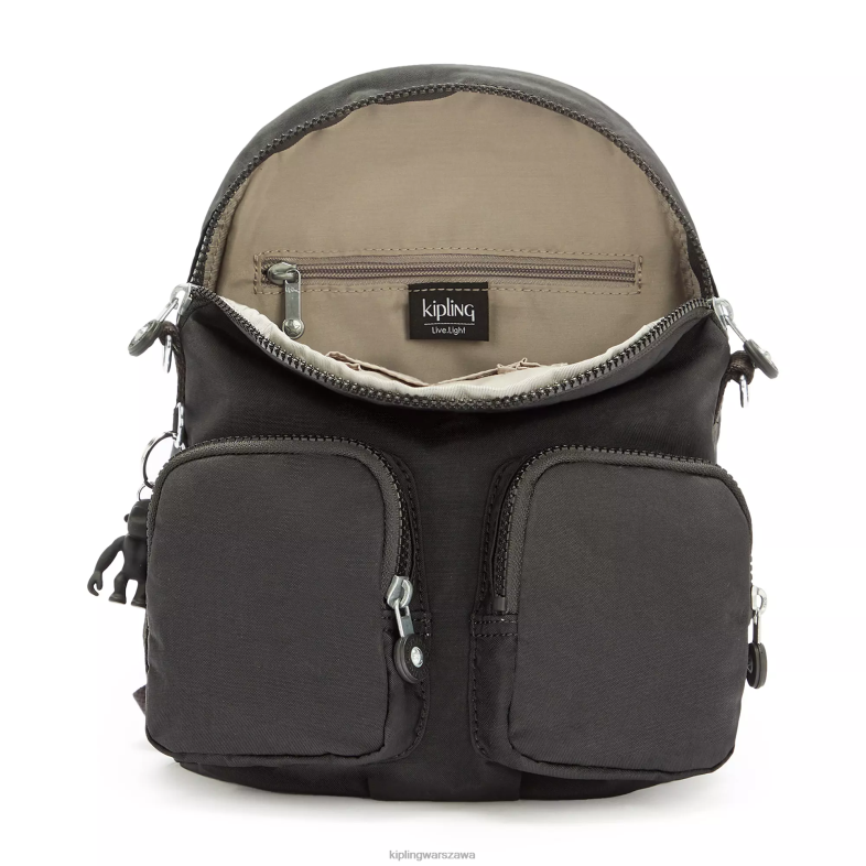 Kipling czarny noir dla obu płci składany plecak firefly PXR6L402