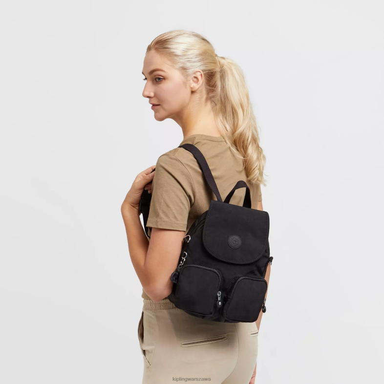 Kipling czarny noir dla obu płci składany plecak firefly PXR6L402