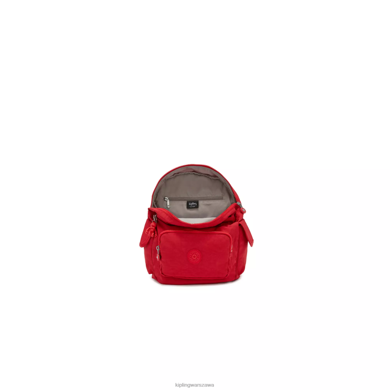 Kipling czerwony róż dla obu płci mały plecak miejski PXR6L409