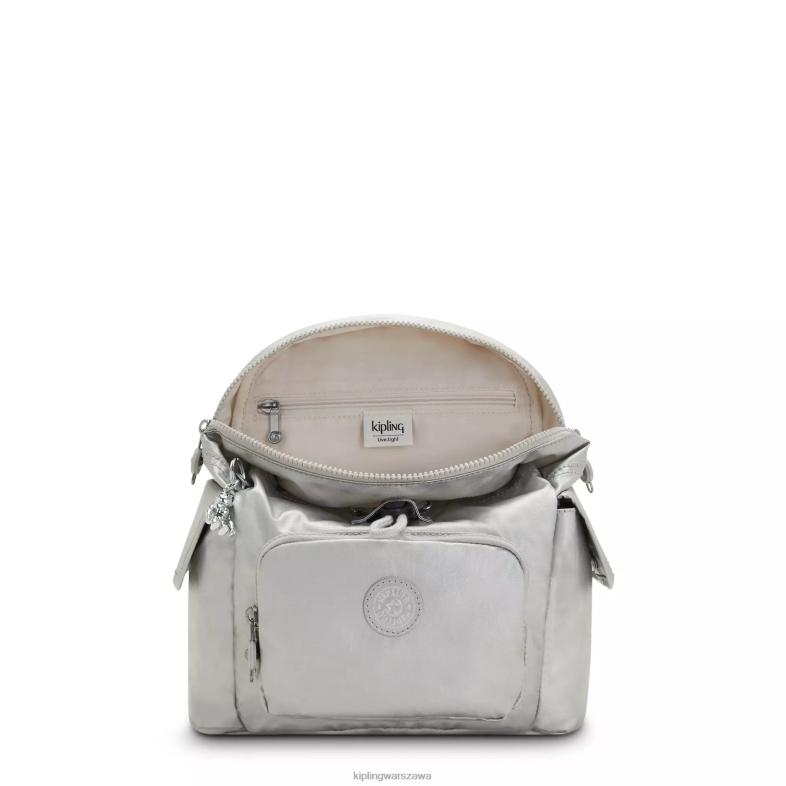 Kipling jasny metaliczny dla obu płci minimetaliczny plecak miejski PXR6L388
