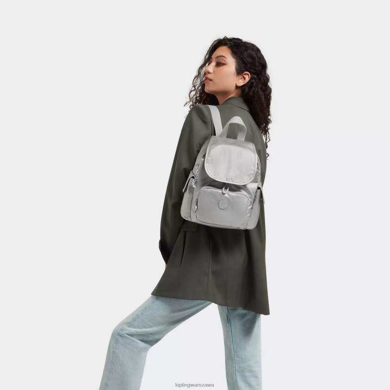 Kipling jasny metaliczny dla obu płci minimetaliczny plecak miejski PXR6L388
