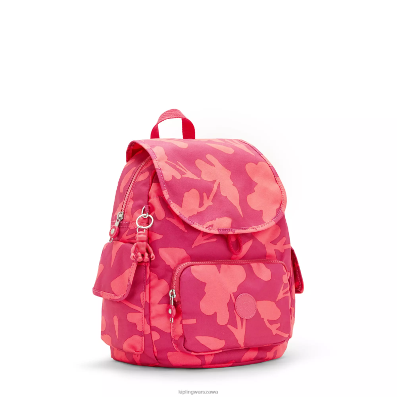 Kipling kwiat koralowca dla obu płci city ​​pack plecak z małym nadrukiem PXR6L378