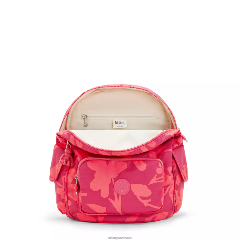 Kipling kwiat koralowca dla obu płci city ​​pack plecak z małym nadrukiem PXR6L378