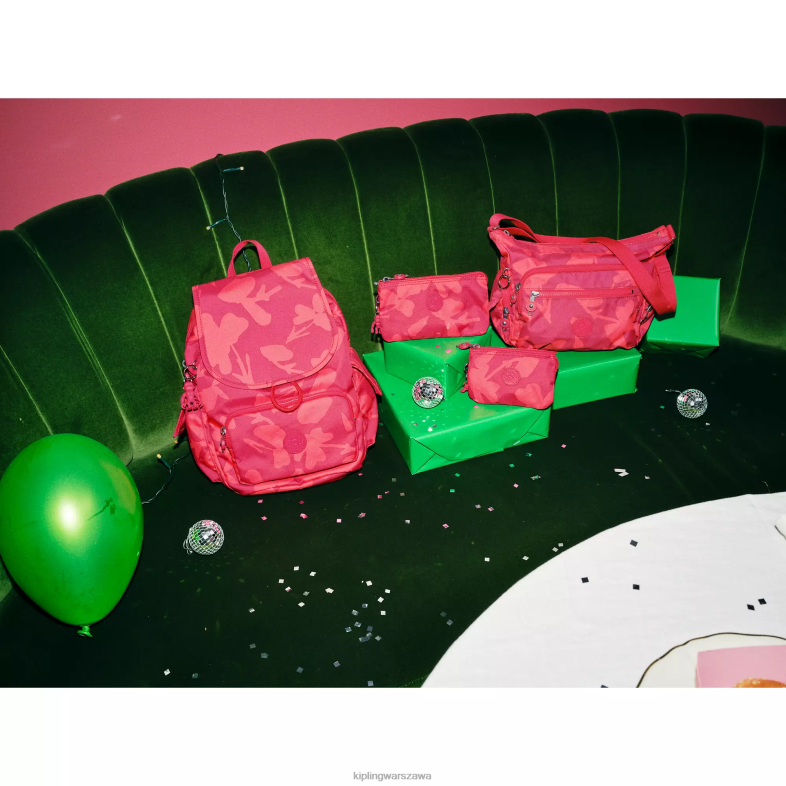 Kipling kwiat koralowca dla obu płci city ​​pack plecak z małym nadrukiem PXR6L378
