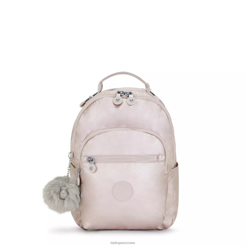 Kipling metaliczna róża dla obu płci Seoul mały metalowy plecak na tablet PXR6L356