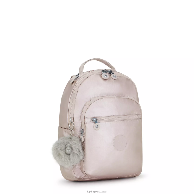 Kipling metaliczna róża dla obu płci Seoul mały metalowy plecak na tablet PXR6L356