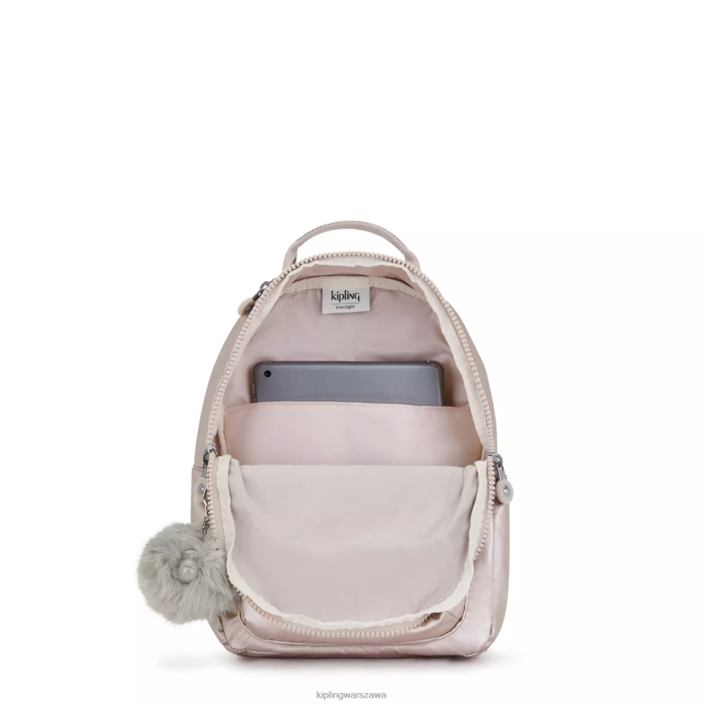 Kipling metaliczna róża dla obu płci Seoul mały metalowy plecak na tablet PXR6L356