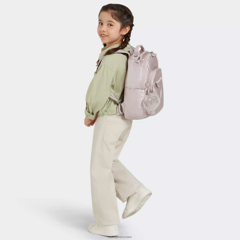Kipling metaliczna róża dla obu płci Seoul mały metalowy plecak na tablet PXR6L356