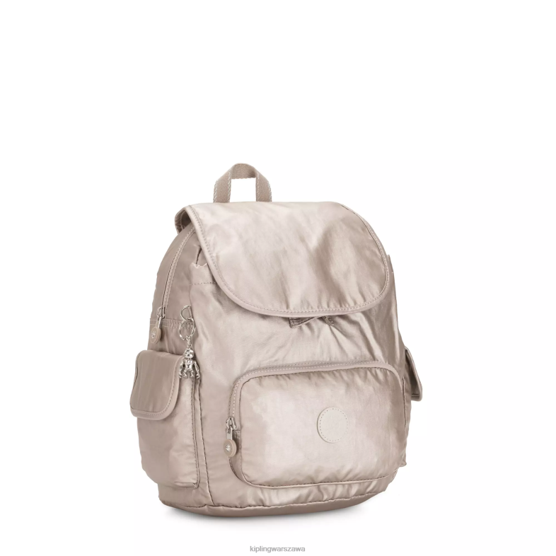Kipling metaliczny blask dla obu płci mały metalowy plecak city pack PXR6L381