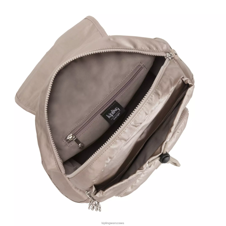 Kipling metaliczny blask dla obu płci mały metalowy plecak city pack PXR6L381