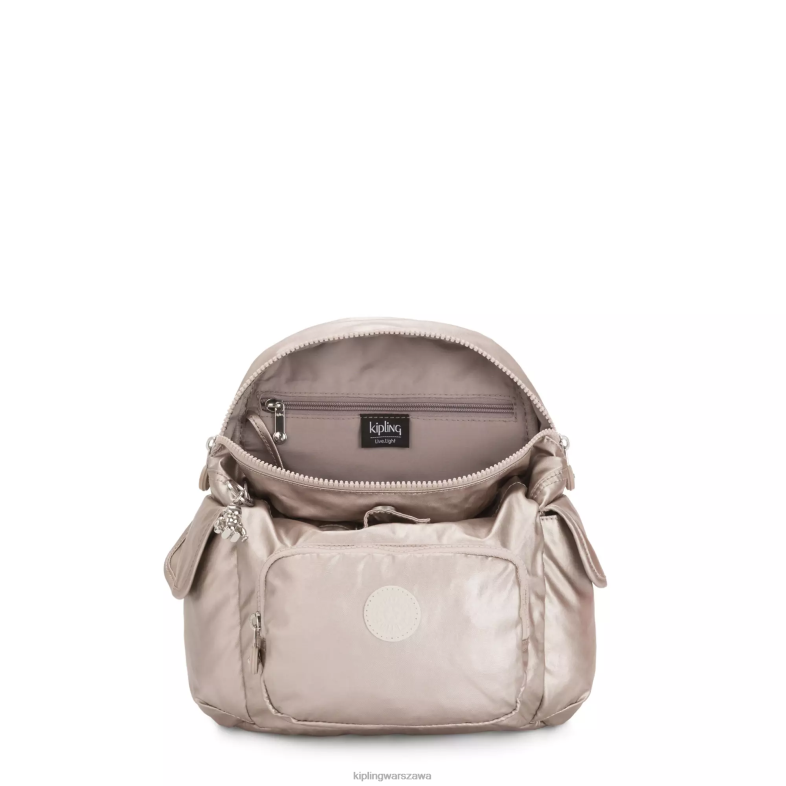 Kipling metaliczny blask dla obu płci minimetaliczny plecak miejski PXR6L389