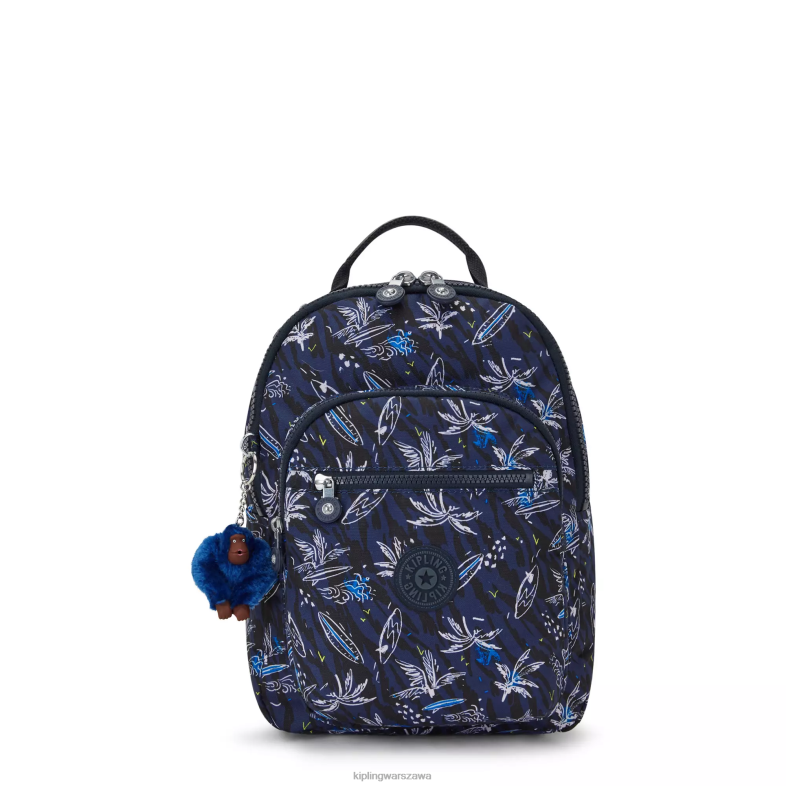 Kipling nadruk morski surfowania dla obu płci Seoul plecak na tablet z małym nadrukiem PXR6L348
