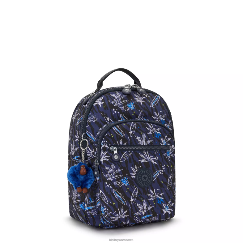 Kipling nadruk morski surfowania dla obu płci Seoul plecak na tablet z małym nadrukiem PXR6L348