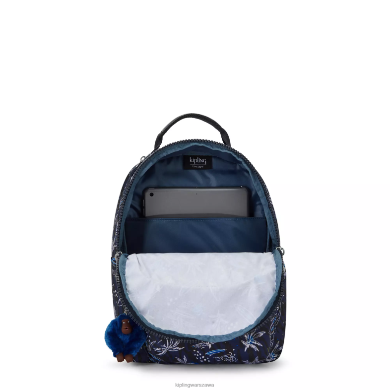 Kipling nadruk morski surfowania dla obu płci Seoul plecak na tablet z małym nadrukiem PXR6L348