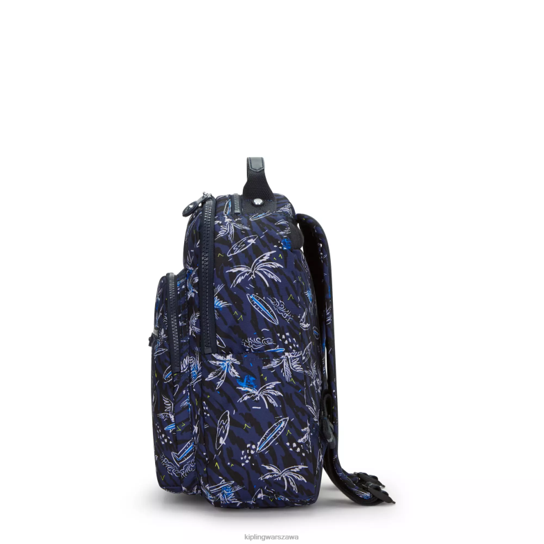 Kipling nadruk morski surfowania dla obu płci Seoul plecak na tablet z małym nadrukiem PXR6L348
