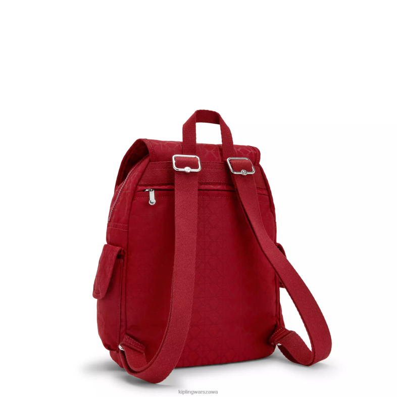 Kipling podpis czerwony dla obu płci mały plecak miejski PXR6L357