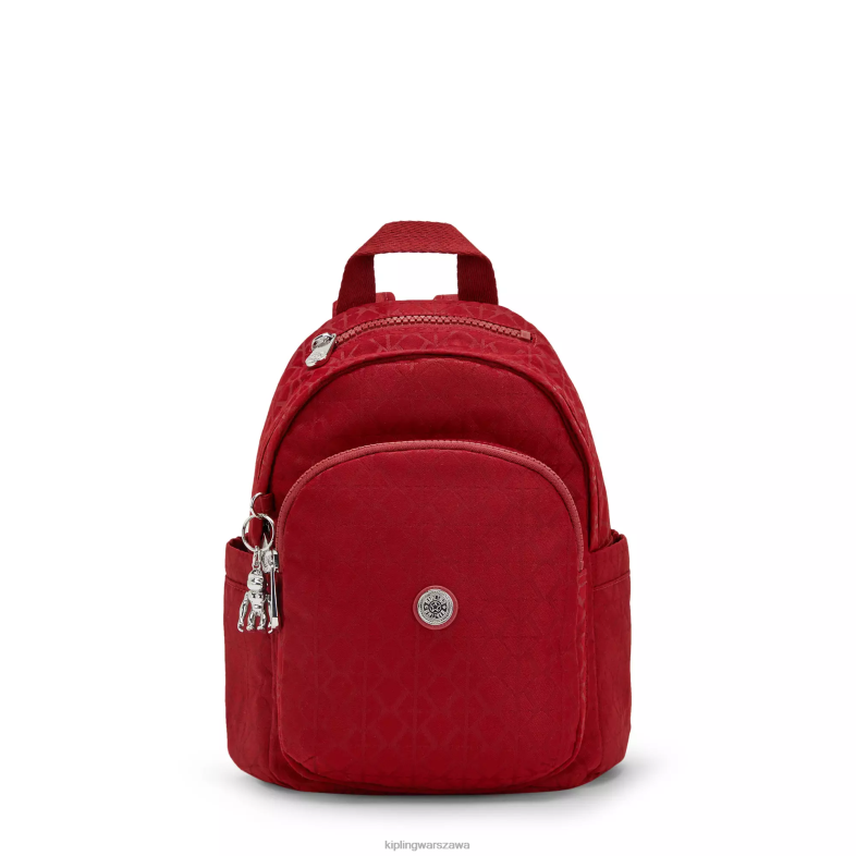 Kipling podpis czerwony dla obu płci mini plecak Delia PXR6L387