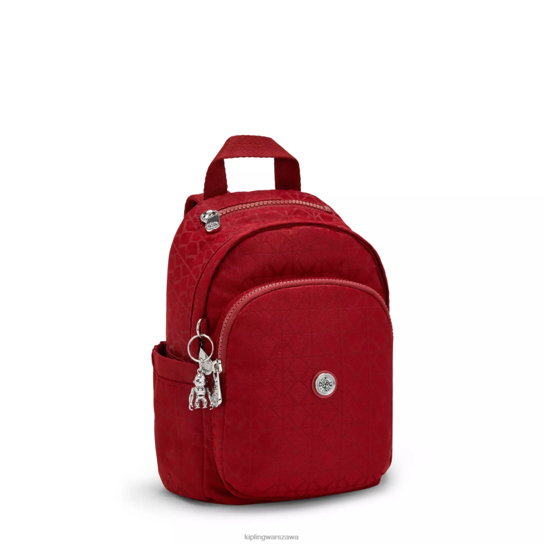 Kipling podpis czerwony dla obu płci mini plecak Delia PXR6L387